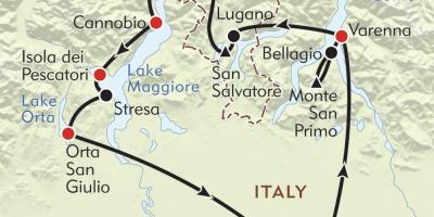 Karte von Mailand-Seen