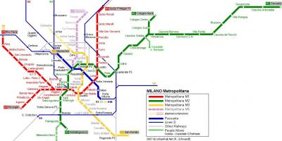 Mailand U-Bahn-Karte 2016