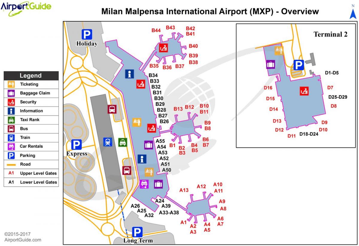 von milano malpensa airport Landkarte