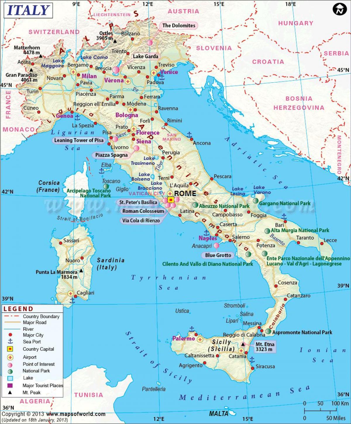 Karte von Mailand und Umgebung