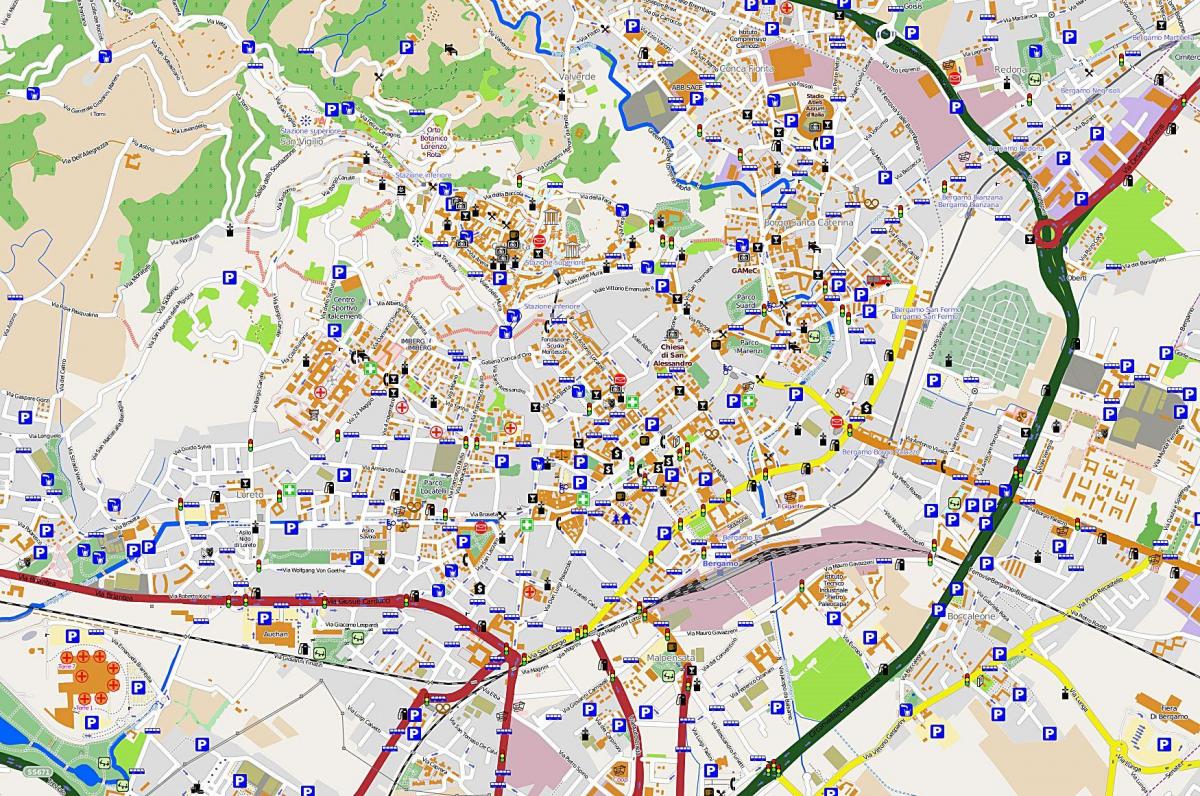 Karte von Mailand bergamo