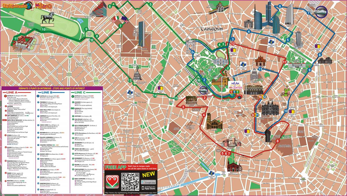 Karte von Mailand-bus-route
