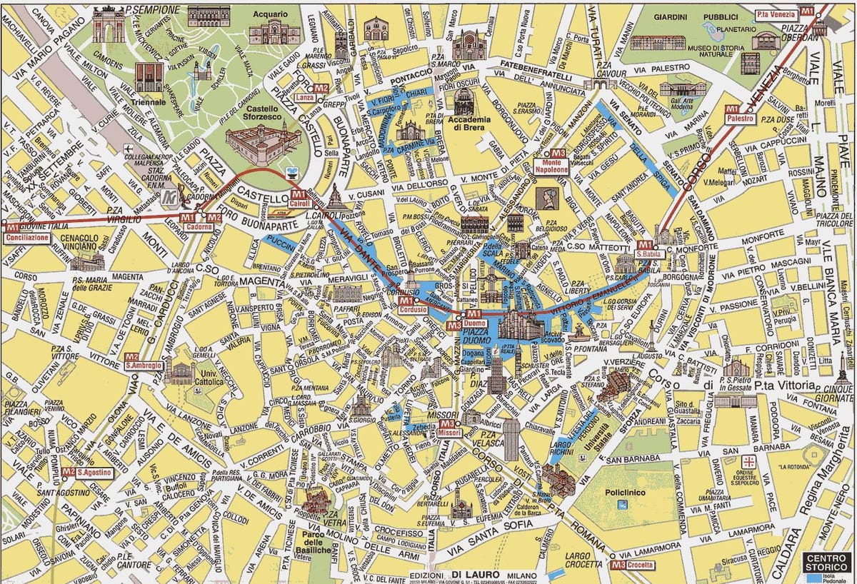 Mailand Stadtplan mit Sehenswürdigkeiten