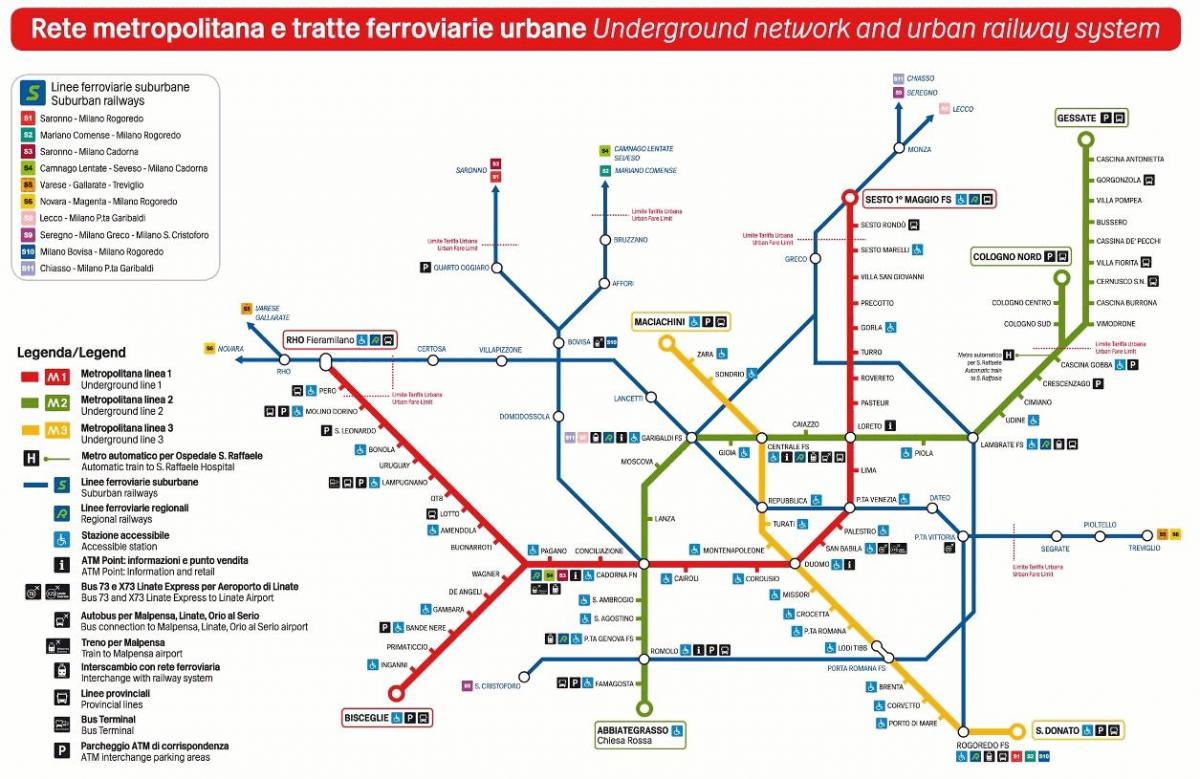 Mailand-transport-Karte