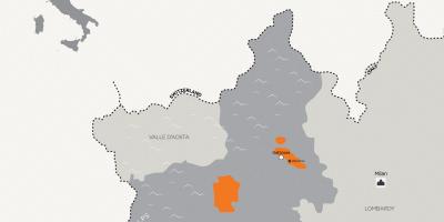 Karte von Mailand und den umliegenden Städten