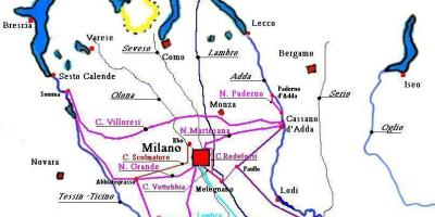 Karte von Mailand navigli district