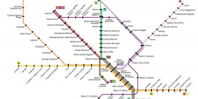 Mailand s-Bahn-Karte